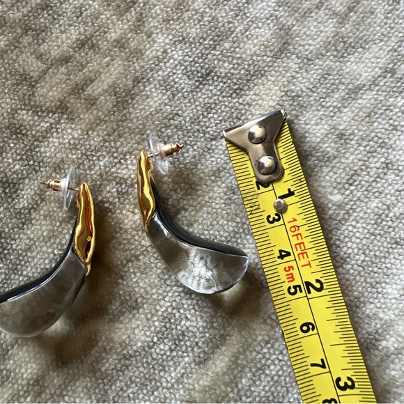 Alexis Bittar Luminous Lucite Arched Large Post Earring Sweet Melon Gold💖NWt - Picture 9 of 10